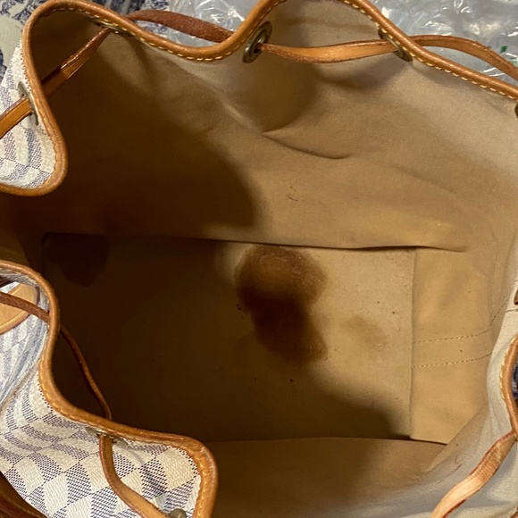 Authentic Louis Vuitton Noe Bucket Bag. Damier Azur Pattern Coated Canvas - Picture 3 of 4